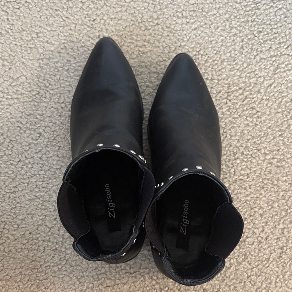 Black Studded Ankle Boots - Picture 2 of 4